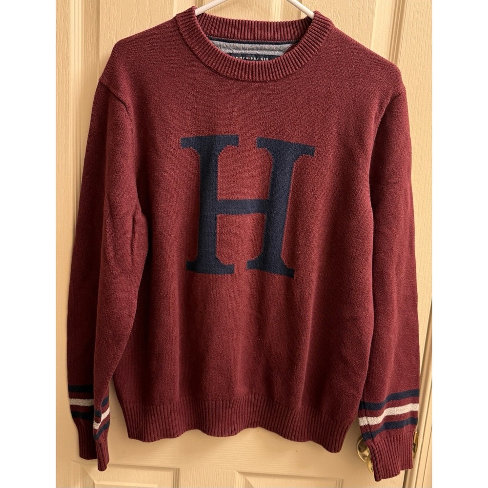 Vintage Y2K Tommy Hilfiger Crew Neck Sweater Men's Size Large Big H